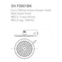 ECT Curo 200mm Brass Shower Head